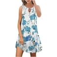 thumbnail image 1 of Mefallenssiah Femmes Sans Manches Col Rond Robe Femmes Mode Imprimé Décontracté Col Rond Sans Manches Robe Longue, 1 of 4