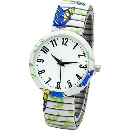 Blekon Collections Womens 38mm Case Artistic Designed Stretch Band Watch