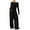 Black, variant on cocolona 2 Piece Sets for Women Long Sleeve Tops and Wide Leg Pants Fall Winter Lounge Sets Two Piece Travel Outfits