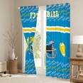 thumbnail image 3 of Homewish Blue Rugby Helmet Curtains Pack of 2 (42x84 Each) for Boys, Est Sleep Sport Curtains Blackout, Yellow Cartoon Football Bedroom Curtains, Black Out Curtains Room Decor, 3 of 5