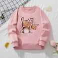 thumbnail image 2 of FYDUU Little Girls Casual Hoodies Sweatshirts Cute Cartoon Animal Print Long Sleeve Kids Pullover Comfortable Toddler Little Girls Fall Clothes Comfort Sport Wear 6-7 Years, 2 of 8