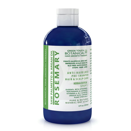 Hair Growth Botanical Therapy STEP 1: Organic Anti Hair Loss Scalp Stimulating Pre-Shampoo Treatment ROSEMARY/Saw Palmetto & Argan Oil 8 Fl