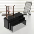 thumbnail image 4 of yotijay Set of 3 Stepped Acrylic Stands, Organizer Storage Display Riser Multifunctional Display Stand, for Hand-Made Model, Action Figures, Cosmetic Black, 4 of 8