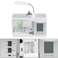 thumbnail image 3 of AquariumMultifunctional USB Rechargeable Mini Fish Tank Aquarium with Clock Function LED Light with Water Running Pump Calendar Clock Function Light Pen Holder[white], 3 of 9