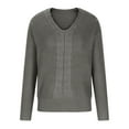 thumbnail image 5 of Noilla Women Jumper Tops Long Sleeve Sweater Winter Warm Pullover Ladies Cozy Knitted Sweaters V Neck Grey L, 5 of 9