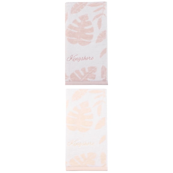 Unique Bargains Cotton Leaf Jacquard Soft Absorbent Hand Towel Brown/Yellow 28" x 13"