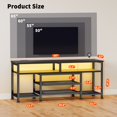 thumbnail image 4 of Tydimor Modern TV Stand for TVs up to 60", Media Console with Storage for Living Room, LED Entertainment Center with Outlets, Black, 4 of 8