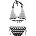 thumbnail image 5 of SKQIT Women's Halter String Swimsuits Simple Geometry Print Triangle Bikini Sets Sexy Tie Side Swimwear 2 Piece Suits, 5 of 10