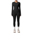 thumbnail image 1 of Ensemble de Yoga pour Femmes, Mode Décontractée Couleur Unie Manches Longues Col Rond Ajusté, Pantalons pour Femmes, 1 of 8