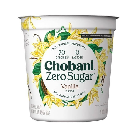 Yogurt Chobani zero sugar sabor vainilla 907 g
