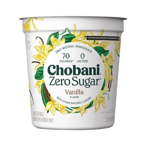 Yogurt Chobani zero sugar sabor vainilla 907 g