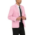 thumbnail image 4 of INSPIRE CHIC Men's Suit Jacket Notched Lapel Long Sleeve Single Vent Back One-Button Blazer 42 Light Pink, 4 of 6