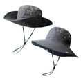 thumbnail image 3 of Unisex Wide Brim Safari Hat with Snap Button Design and Windproof Cord Featuring Lightweight Quick Dry Fabric for Mountain Climbing Gardening Boating Gray, 3 of 7