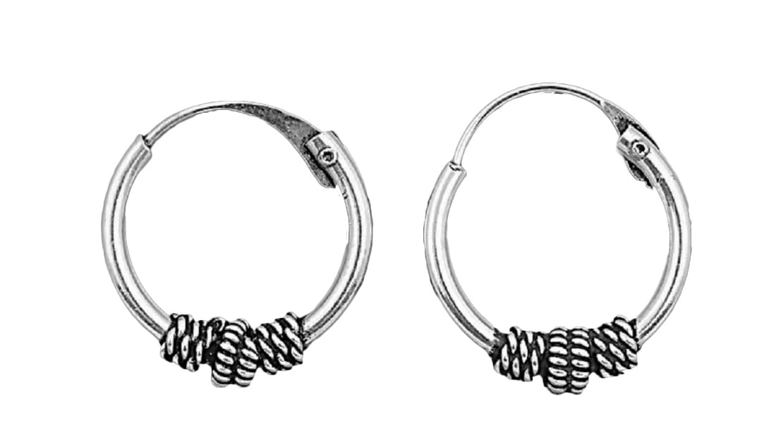 925 Sterling Silver Bali Ethnic Lever Back Hoop Earrings – Various Styles &  Sizes – Joy Belle London