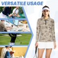 thumbnail image 5 of Xixirimido Retro Palm Tree Floral Couple Matching Outfit Golf Polo Couple Matching Quarter Zip Long Sleeve Performance Shirts Breathable Quick Dry Golf Workout Tops Fall Winter Outfits Shirt L, 5 of 7