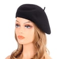 thumbnail image 3 of Boina de lana, gorro cálido de invierno de estilo francés de color sólido para mujer, gorro de pintor de lana retro de otoño e invierno, boina para mujer que combina con todo, 3 of 8