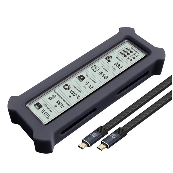M.2 NVMe SSD Enclosure with Display Screen SSD Case USB 3.2 Gen 2 20Gbps NVMe PCI-E NGFF SSD Disk Box B