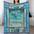 thumbnail image 4 of Sea Turtle Blanket Turtle Decor Throw Blanket Everyday is a New Beginning Inspirational Blanket Gifts for Girls Boys Winter Super Warm Soft Plush Fleece Flannel Blanket for Kids Adults Women 40"x50", 4 of 6
