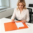 thumbnail image 5 of Folder,Presentation Binder Cover with Flap Document Organizer for Office Meetings Business,Orange, 5 of 6