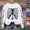 White, variant on POIUYTR Women Halloween Fleece Sweatshirts, Spooky Holiday Pullover Tops, Trendy Cozy Print Sweatshirt