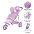 thumbnail image 6 of Olivia's Little World Doll Jogging-Style Stroller, Purple/Stars, 6 of 12