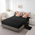 thumbnail image 3 of YST Black White Grey Orange 7 Piece Bed In A Bag Full Geometric Square Grid Comforter Set With Sheets For Kids Adults Geometry Striped Bedding Set Modern Abstract Lines Grids Bed Set, 3 of 5