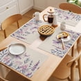thumbnail image 5 of Purple Florals Placemats Set of 8 Spring Butterflies Dragonfly Retro Beige Place Mats Indoor Wipeable Table Mats Washable Cloth Dining Table Placemats for Kitchen Holiday Party Home Decor 13x19 Inch, 5 of 9
