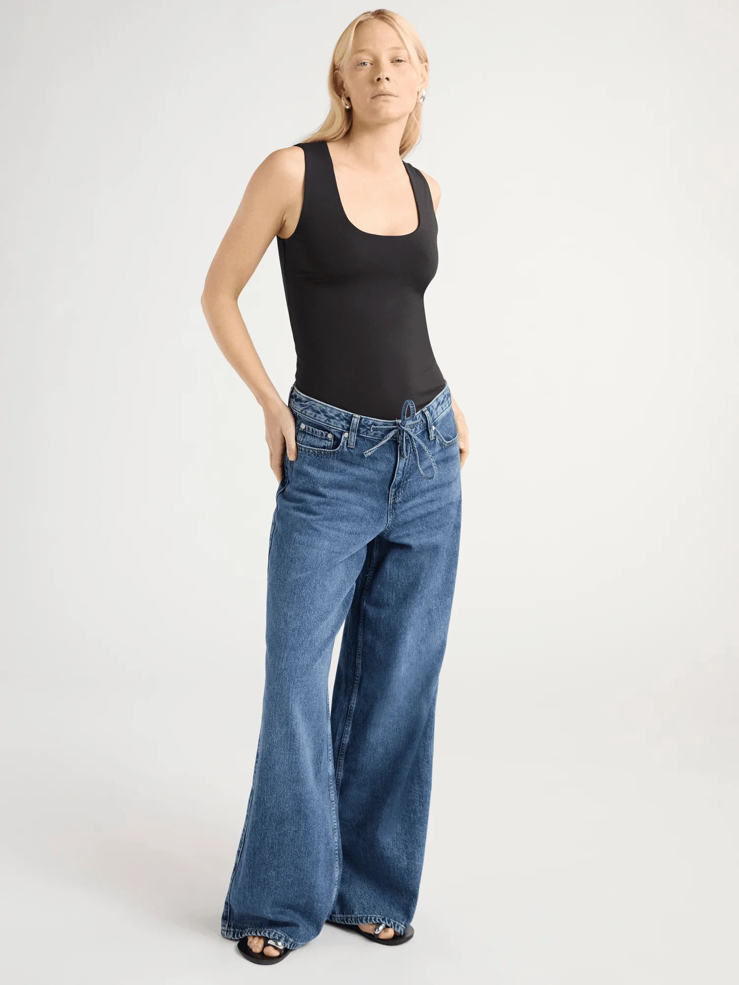 Scoop Women’s Plus Relaxed Low Slung Jeans, Sizes 14W-28W