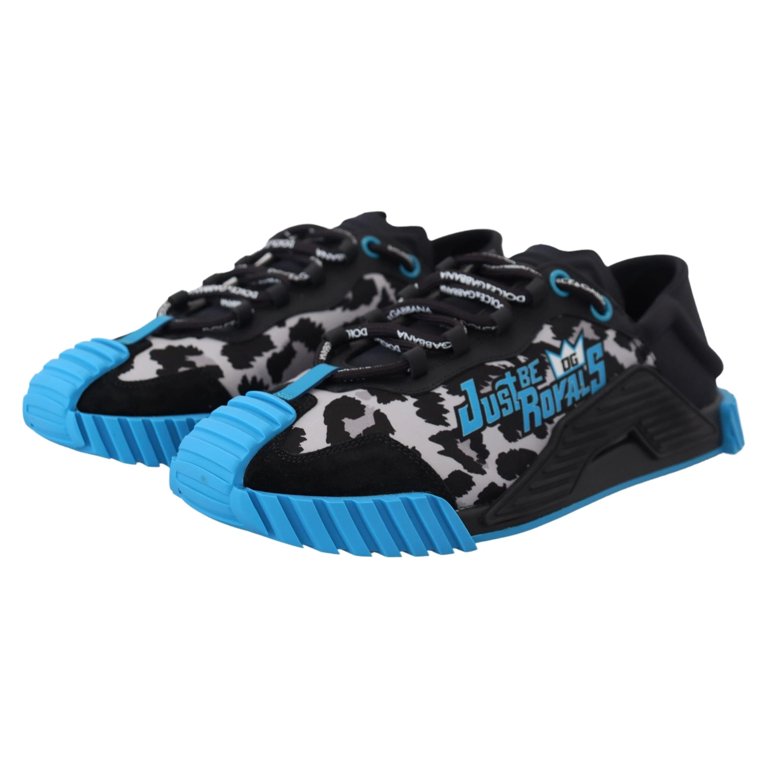 Dolce Gabbana Black Blue Fabric Lace Up NS1 Sneakers Walmart