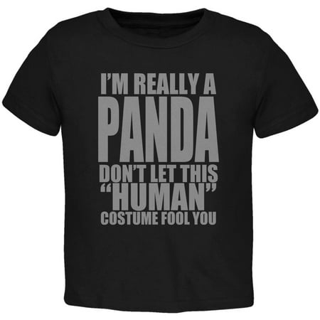 

Halloween Human Panda Costume Toddler T Shirt Black 2T