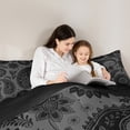 thumbnail image 5 of Manfei Bohemian Paisley Bedding Comforter Set 2pcs, Hippie Mandala Twin Comforter Sets, Black Gray Bedding Set, Luxury Bedroom Decor, 5 of 8