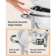 thumbnail image 4 of MIUUKA Ensemble de 2 Casseroles en Acier Inoxydable – Réchauds Ronds de Buffet 5 Qt avec Couvercle en Verre Transparent – Rétention de Chaleur Supérieure, Construction Durable pour Traiteur, Mariages, Banquets, 4 of 7