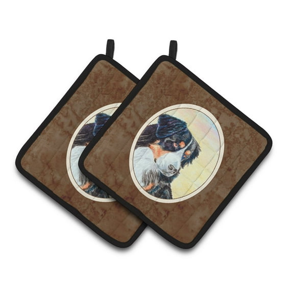 Carolines Treasures 7131PTHD Bernese Mountain Dog Pair of Pot Holders , 7.5HX7.5W, multicolor