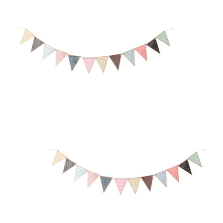 2 Pc Pull The Flag Triangle Banner Garland Decor Birthday Colorful Animal Paper Banquet Baby