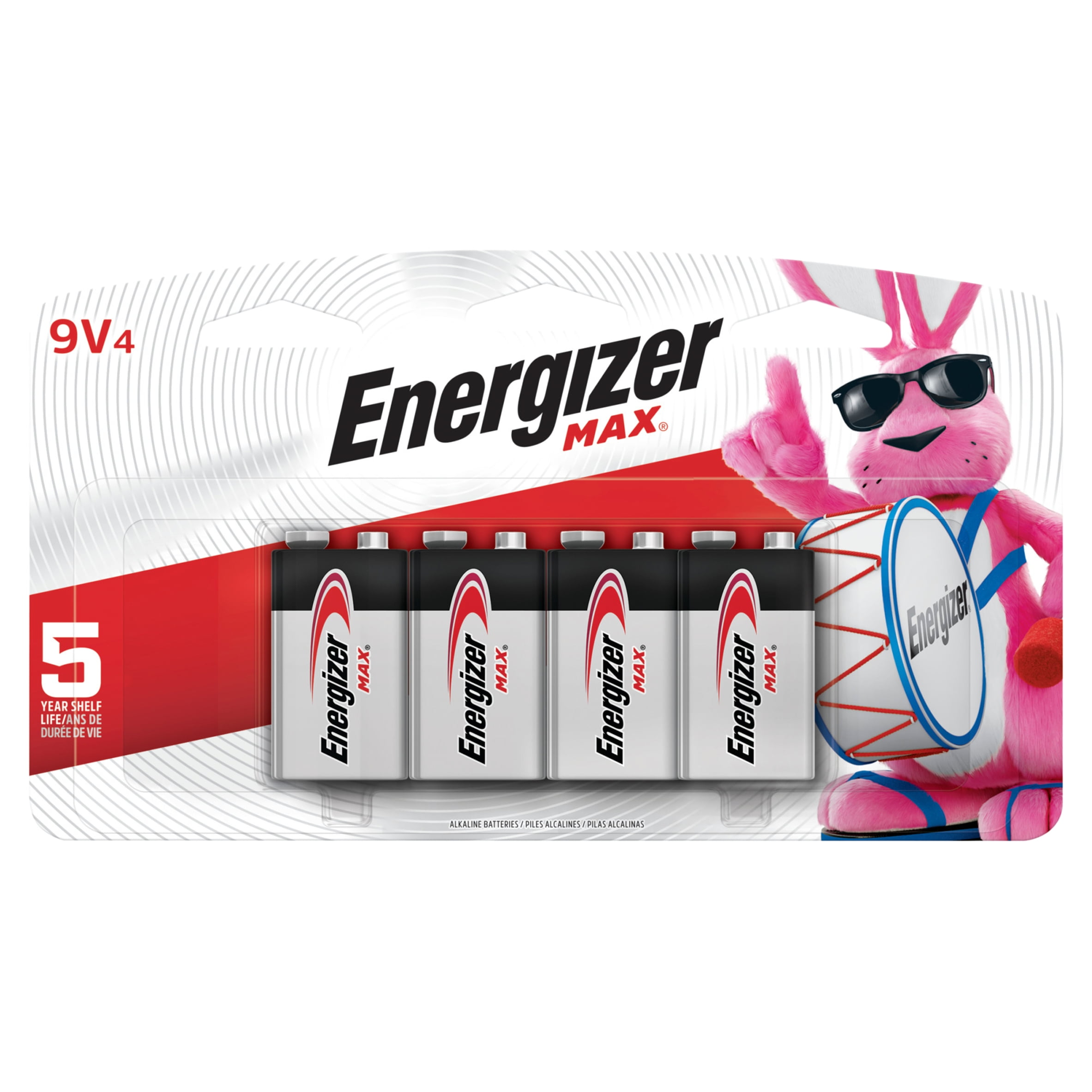 september vallei scherp Energizer MAX 9V Batteries (4 Pack), 9 Volt Alkaline Batteries - Walmart.com