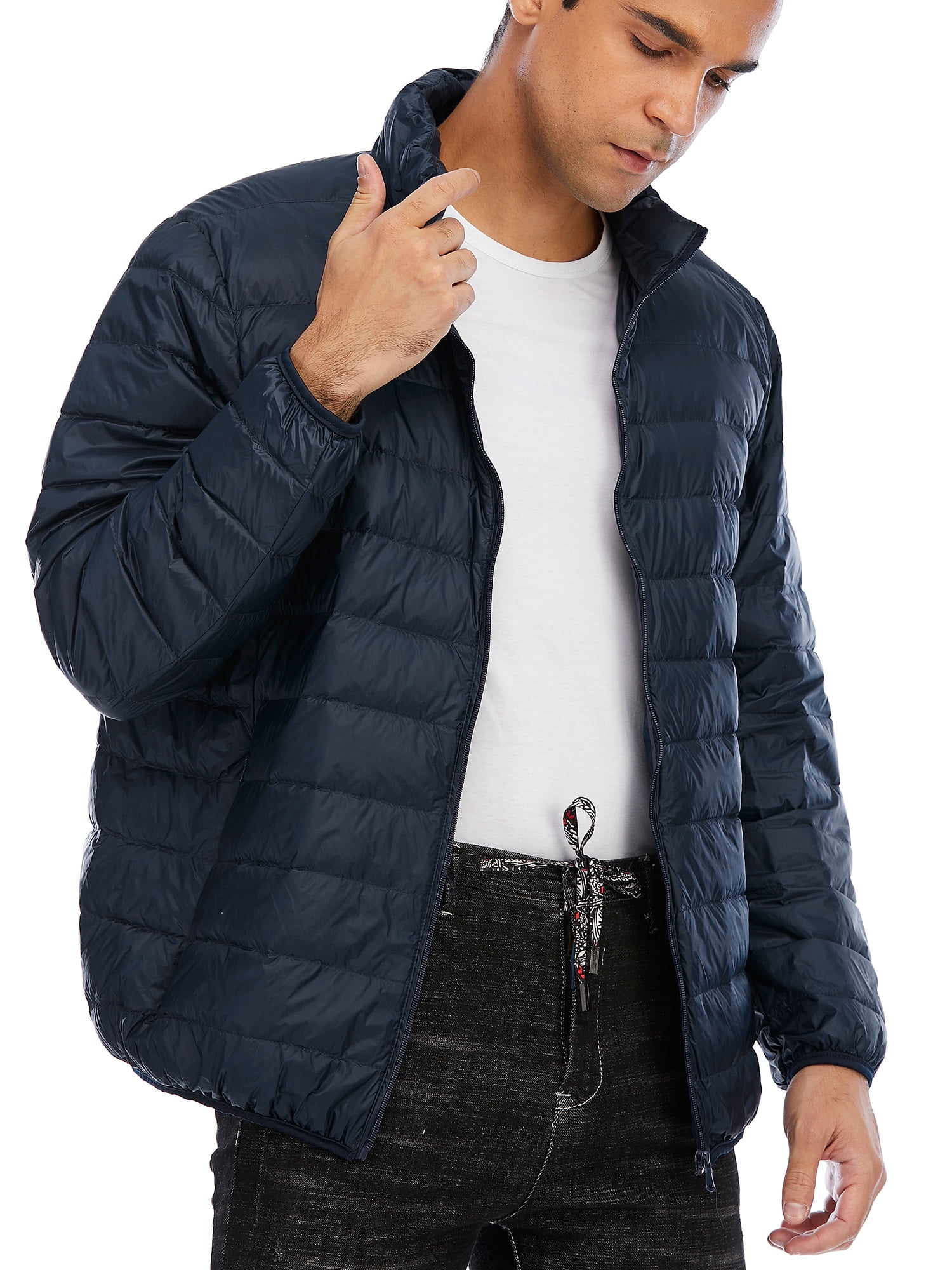 FOCUSSEXY FOCUSSEXY Mens Down Jacket, Light Weight Puffer Coat for