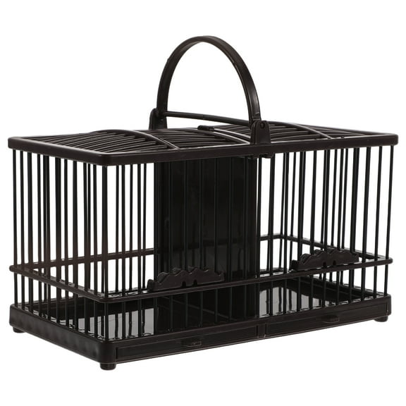 KONTONTY Coffee Plastic Pet Carrier for Kids Vintage Decorative Cage Suitable for Crickets Hamsters and Small Pets 6.5 inches