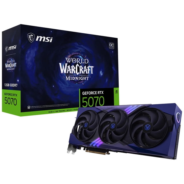 Tarjeta de Video MSI GeForce RTX 5070 12G World of Warcraft Midnight Void Edition OC DLSS4 PCI Express 5.0 IA G5070-12GTC