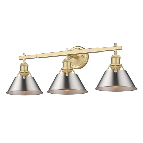 Orwell 3-Light Vanity Light in Brushed Champagne Bronze with Pewter