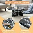 thumbnail image 6 of Gzxs 31.5" Round Coffee Table with Faux Marble Finish, Modern MDF Cocktail Table for Living Room, Black, 6 of 9