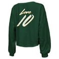 thumbnail image 3 of Women's Majestic Threads Jordan Love Green Green Bay Packers Name & Number Off-Shoulder Script Cropped Long Sleeve, 3 of 3