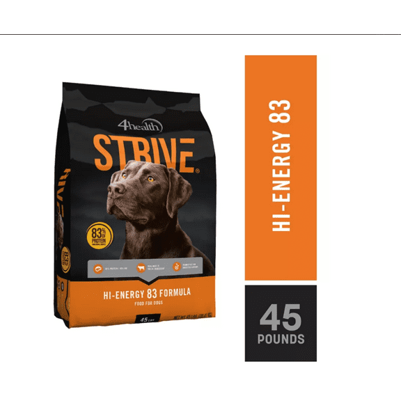 4health Strive All Life Stages Hi-Energy 83 Formula Dry Dog Food, 45 lb. Bag