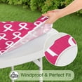 thumbnail image 5 of Pink Breast Cancer Round Fitted Tablecloth with Elastic Edge,Dining Table Cover Waterproof,Outdoor Round Tablecloth for Camping,Dining,Indoor and Outdoor, 5 of 7