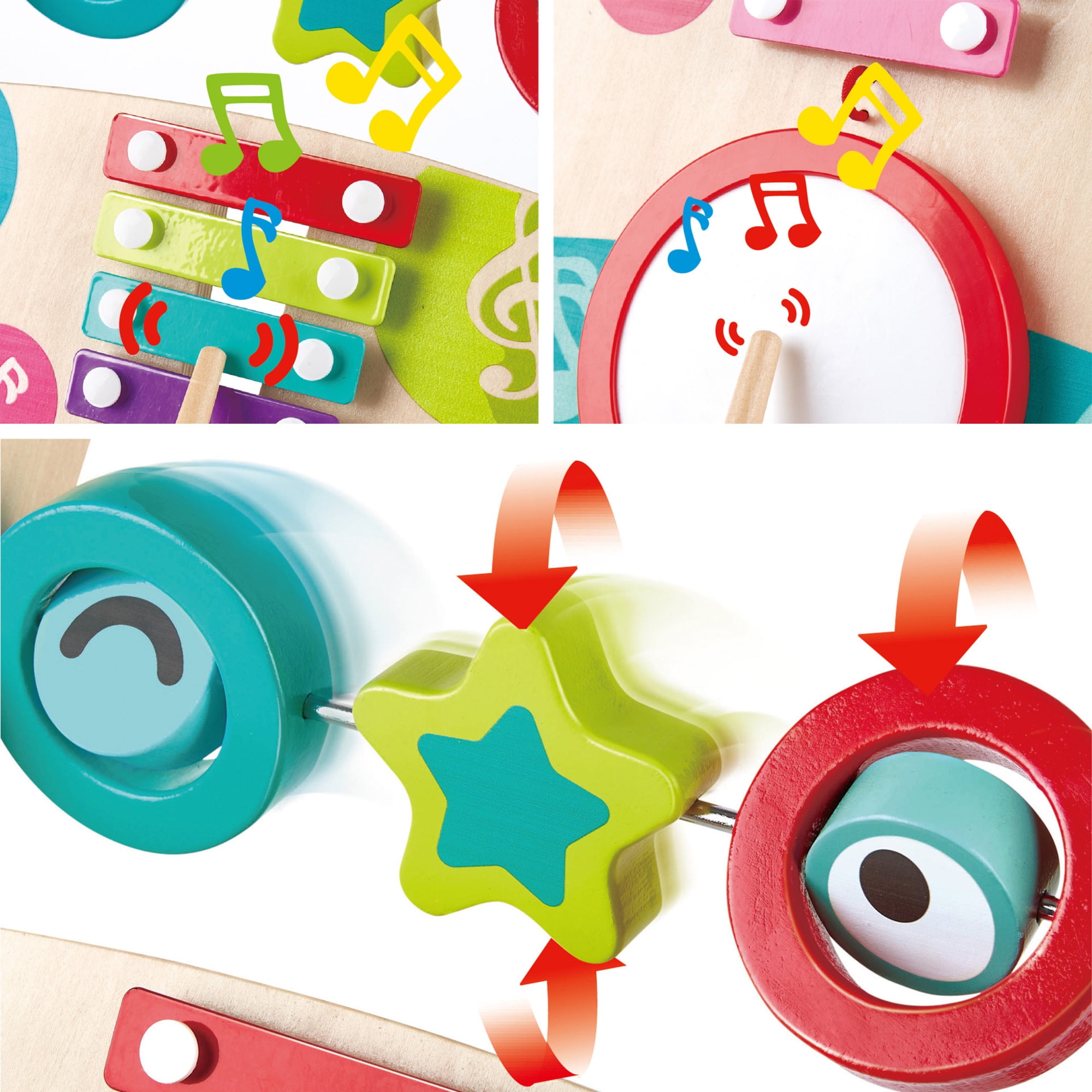 Hape My First Musical Walker Wooden Push & Pull Learning Toy for Baby & Toddler