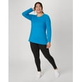 thumbnail image 4 of Hanes Women's Long Sleeve Scoop-Neck Cotton T-Shirt (Plus Size) Deep Dive 1X, 4 of 4