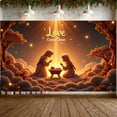 thumbnail image 2 of Starry Design Love Came Down Banner Religious Theme Nativity Banner Golden Star Red Background Christmas Banner for Christmas Decoration Church Event Religious Ceremony, 2 of 9
