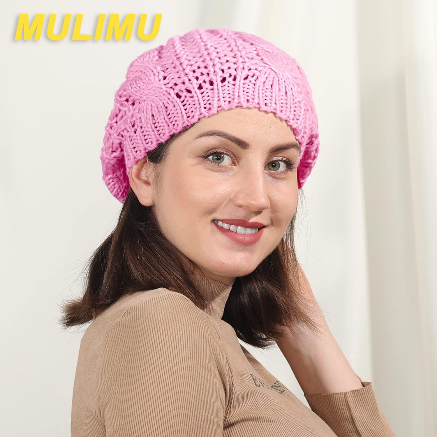 3 Pieces Soft Lightweight Crochet Hats Ribbed French Berets  display picture 1