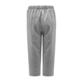 thumbnail image 4 of Women Pants Capris Wide Leg Pants Casual With Pockets Lightweight High Waisted Adjustable Tie Knot Loose Mid-Calf Length Trousers Female Trousers Jogging Sports Stylish, 4 of 5