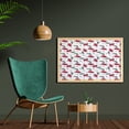 thumbnail image 2 of Cherry Wall Art with Frame, Repetitive Cartoon Style Fruits on a Background of Romantic Hearts, Printed Fabric Poster for Bathroom Living Room, 35" x 23", Dark Pink and Reseda Green, by Ambesonne, 2 of 2