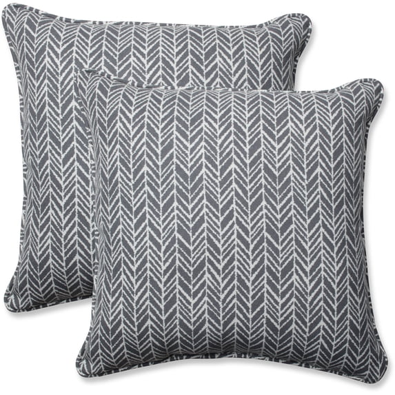 Herringbone Slate 18.5-Inch Throw Pillow (Set Of 2)